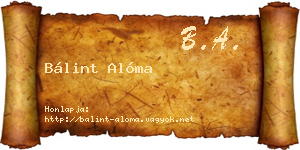 Bálint Alóma névjegykártya
